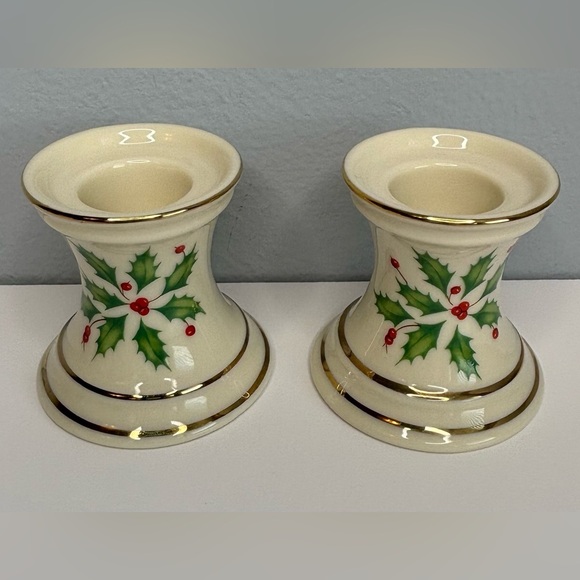 LENOX HOLIDAY CANDLE HOLDERS - Picture 1 of 3